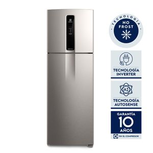 Heladera Electrolux Top Freezer No Frost Inverter Plata 408L IF43S