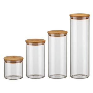 Contenedores de Vidrio Herméticos Electrolux con Tapa de Bambú x4 Unid