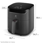 Airfryer_EAF45_PerspectiveDimensions_Electrolux_Spanish