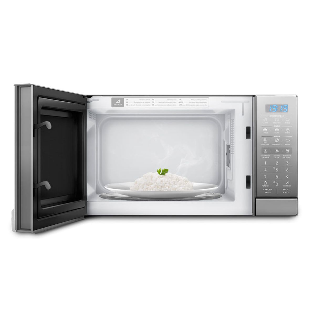 Microwave_EMDO25S3GSLUG_Opened_Electrolux_Spanish