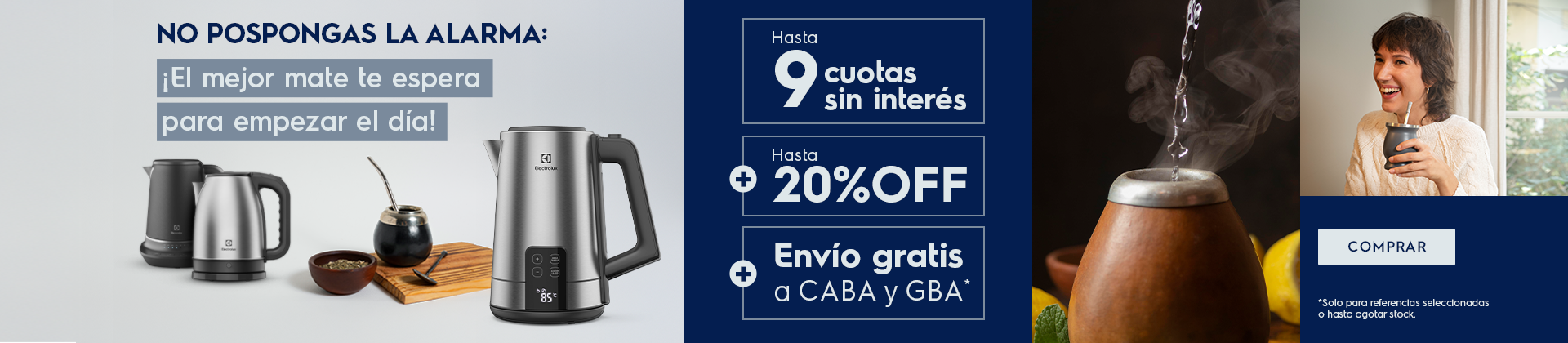 No pospongas la alarma: el mejor mate te espera para empezar el dia con Electrolux. 