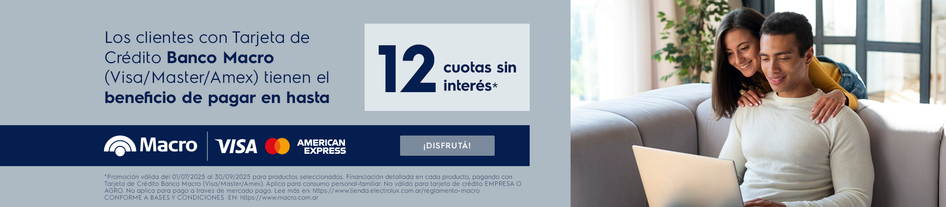 Electrolux y Banco Macro - 12 cuotas sin interés con tarjetas de crédito Banco Macro