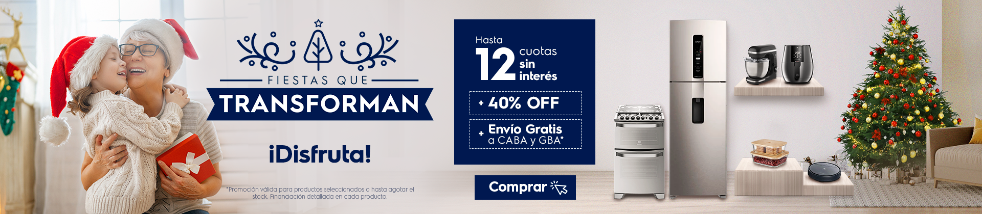 Electrolux con fiestas que transforman - hasta 12 cuotas sin interés + 40% off*