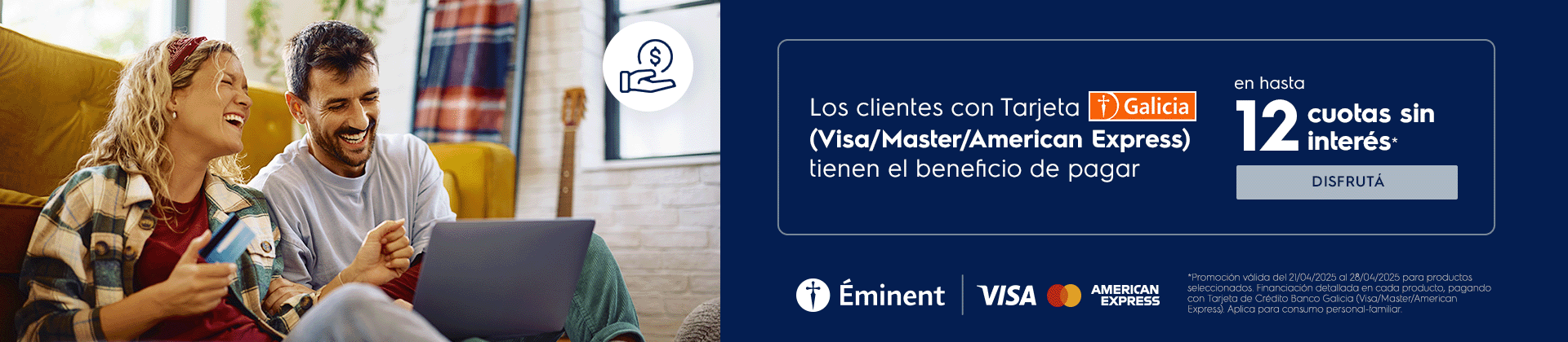 Electrolux + Galicia beneficio de pagar en hasta 12 cuotas sin interés*