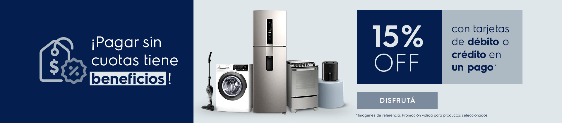 Pagar sin cuotas tiene beneficios hasta 15% off