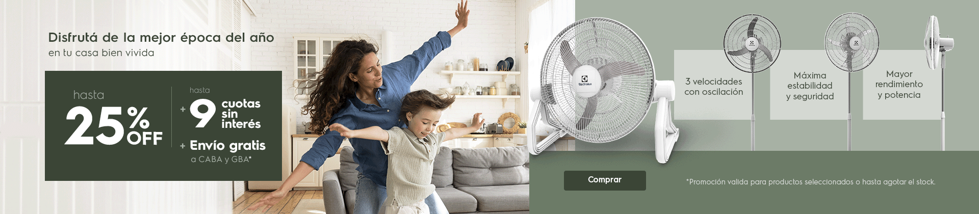 Ventilación Electrolux - Disfrutá de la mejor época del año - hasta 9 cuotas sin interés*